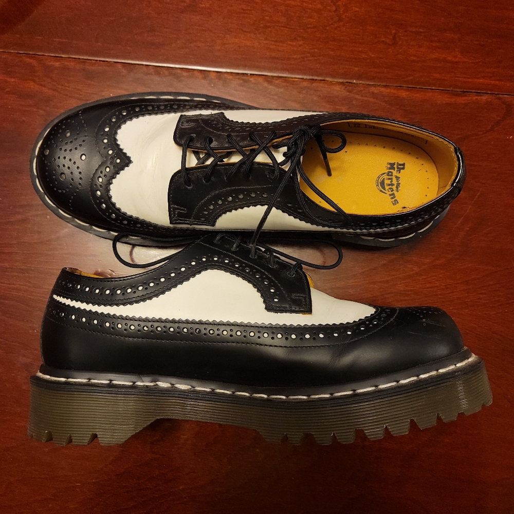 Dr. Marten Oxfords, Black and White, Women's Size 8